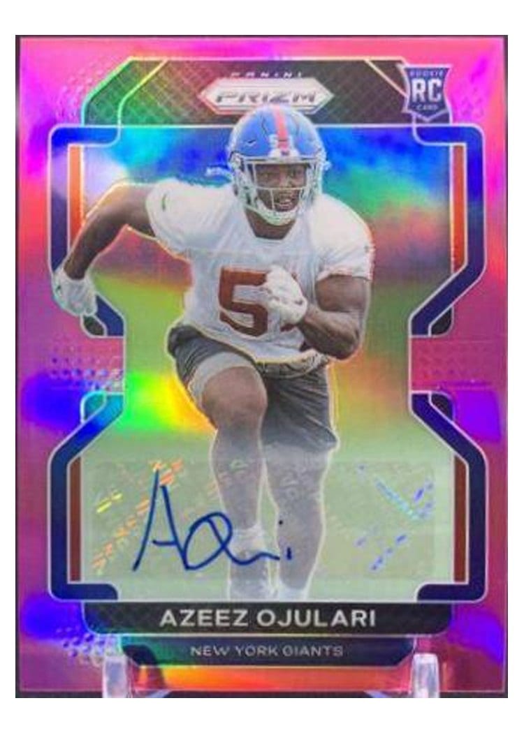 2021 Panini Prizm Base Set Azeez Ojulari Autograph Pink Prizm #386 card
