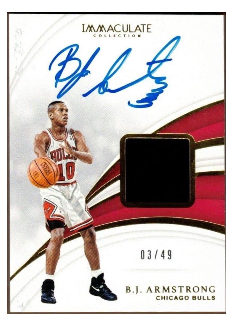 2018 Panini Immaculate Collection Sneaker Swatches Signatures B.J. Armstrong #SN-BJA card