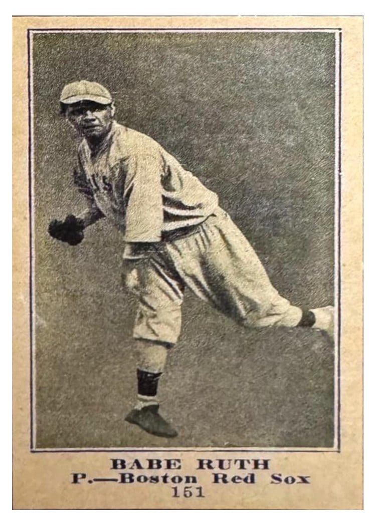 1916 M101 4 Sporting News Babe Ruth #151 card