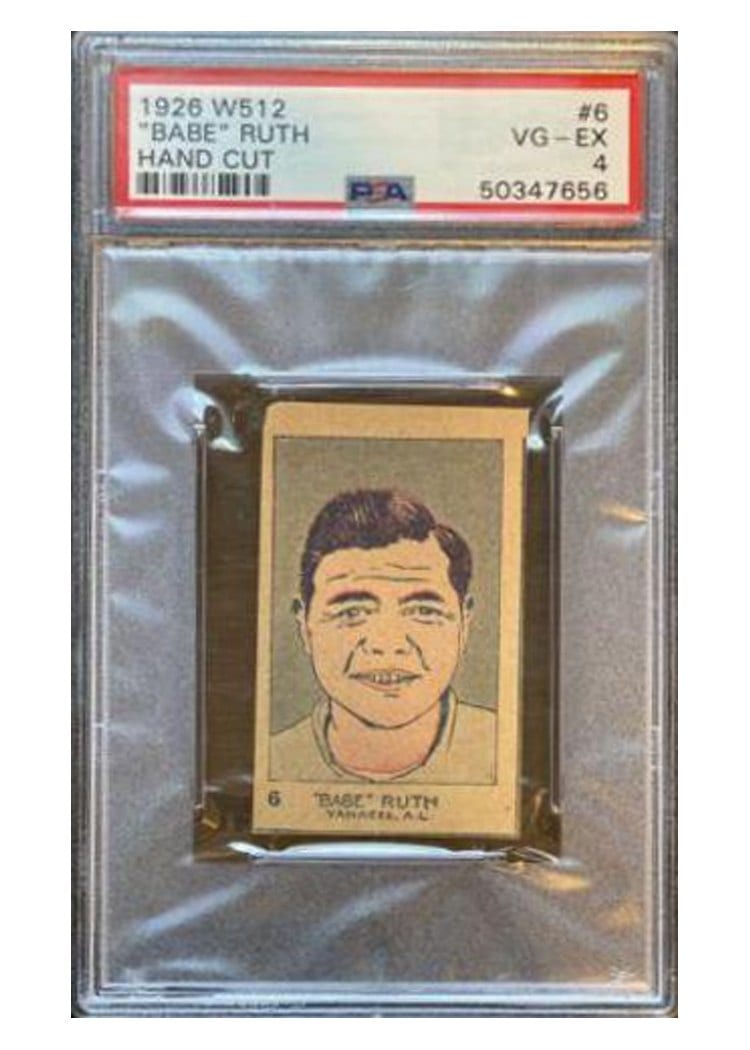 1926 W512 Hand Cut 'Babe' Ruth #6 card