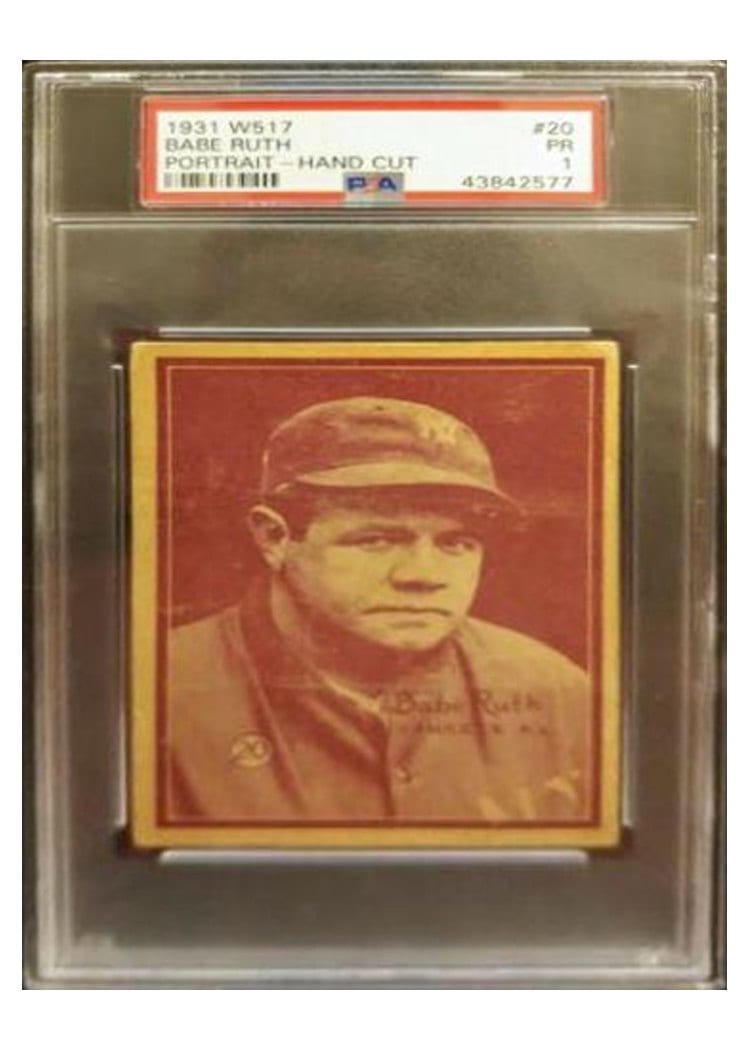 1931 W517 Babe Ruth Portrait Hand Cut #20 card