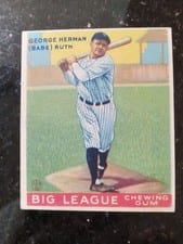 1933 World Wide Gum Babe Ruth #80 card