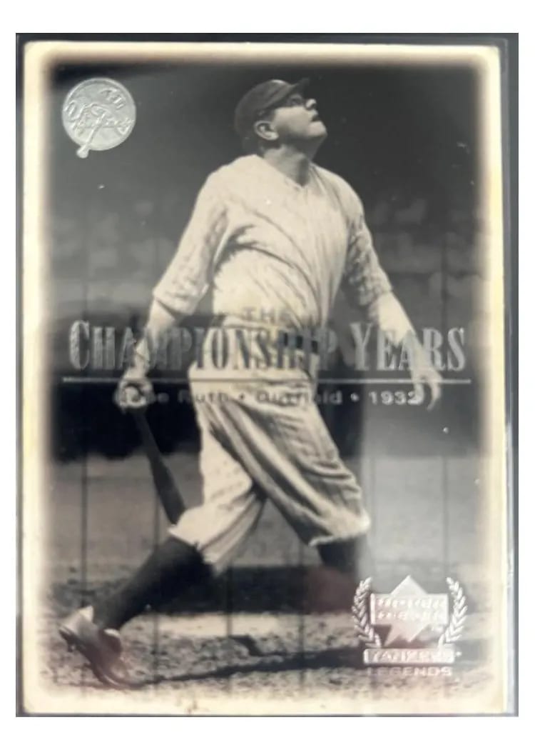 2000 Upper Deck Yankees Legends Babe Ruth The Championship Years #69 card