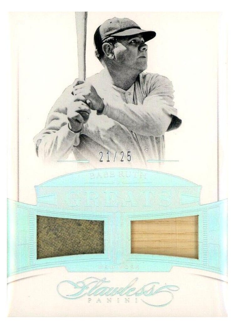 2017 Panini Flawless Material Greats Duals Babe Ruth #MGD-BR card