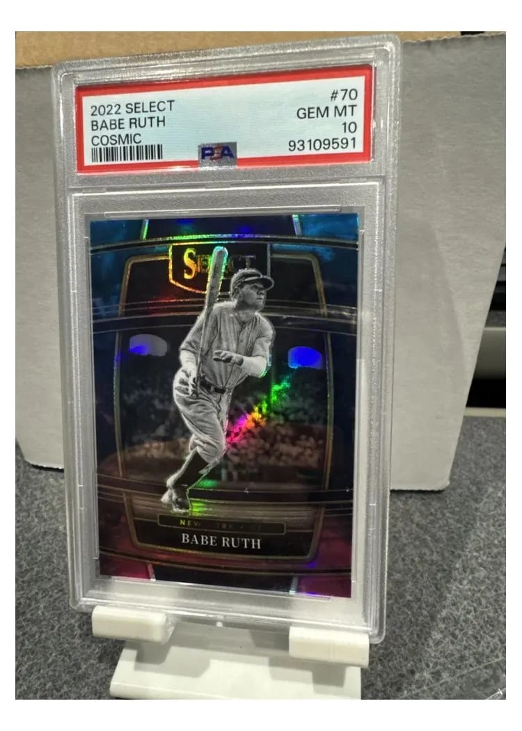 2022 Panini Select Base Set Babe Ruth Cosmic Prizm #70 card