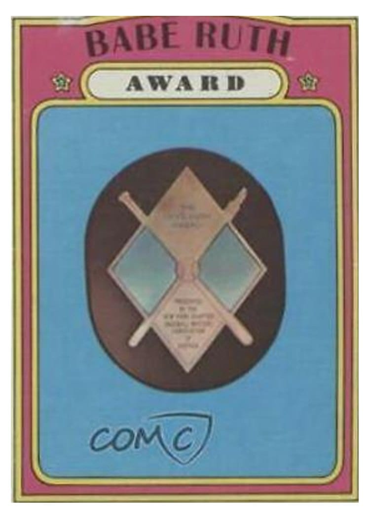 1972 Topps Babe Ruth Award #626 card