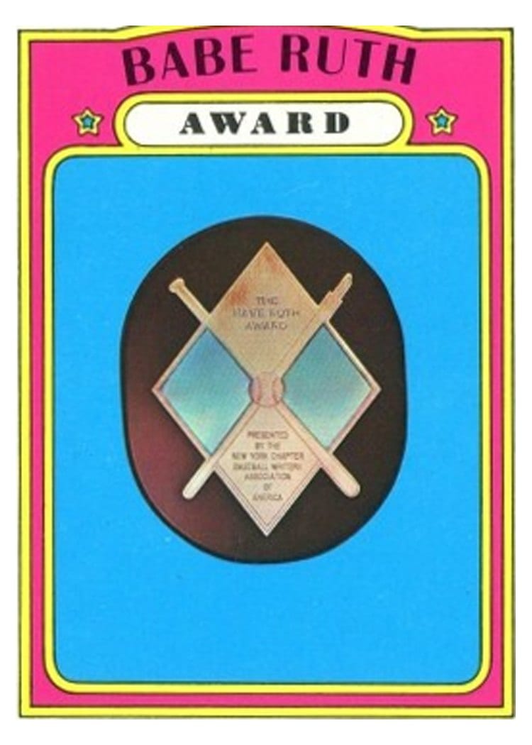 1972 Topps Base Set Babe Ruth Award #626 card