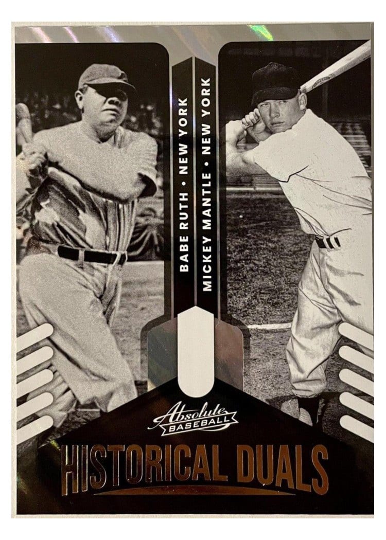 2022 Panini Absolute Historic Duals Babe Ruth / Mickey Mantle #HD-BM card