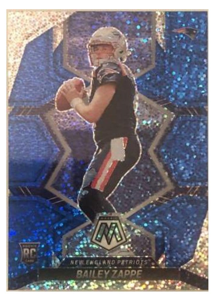 2022 Panini Mosaic Bailey Zappe Blue Sparkle #321 card