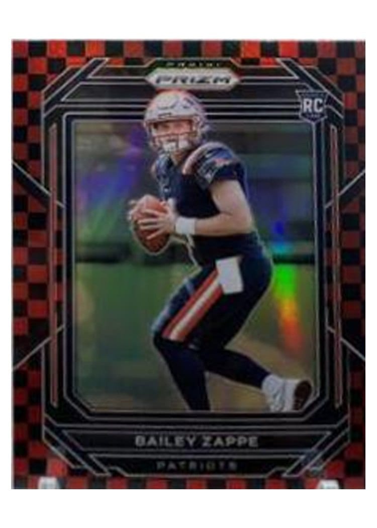 2022 Panini Prizm Bailey Zappe Black Red Checker #305 card