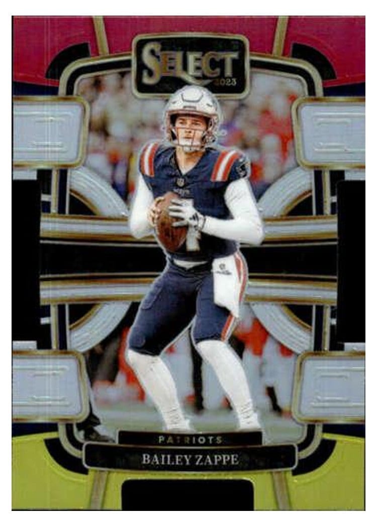 2023 Panini Select Base Set Bailey Zappe Red Yellow Prizm Die-Cut #67 card