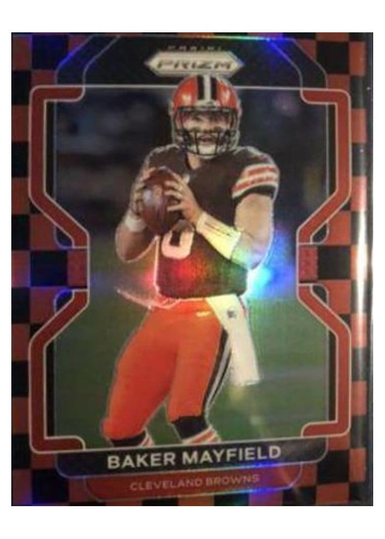 2021 Panini Prizm Base Set Baker Mayfield Black and Red Checker Prizm #263 card