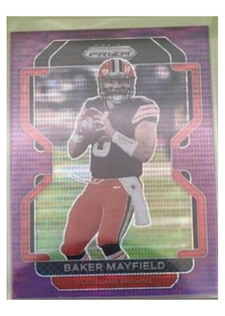2021 Panini Prizm Base Set Baker Mayfield Purple Pulsar Prizm #263 card