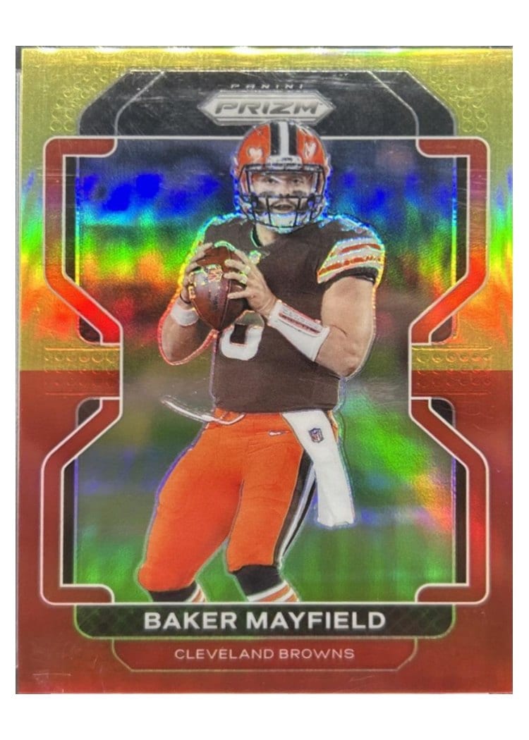 2021 Panini Prizm Base Set Baker Mayfield Yellow Red Prizm #263 card