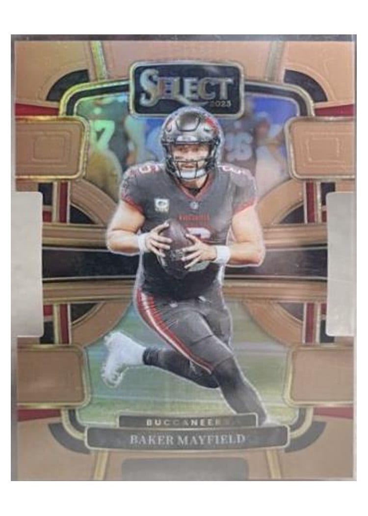 2023 Panini Select Base Set Baker Mayfield Copper Prizm Die-Cut #92 card