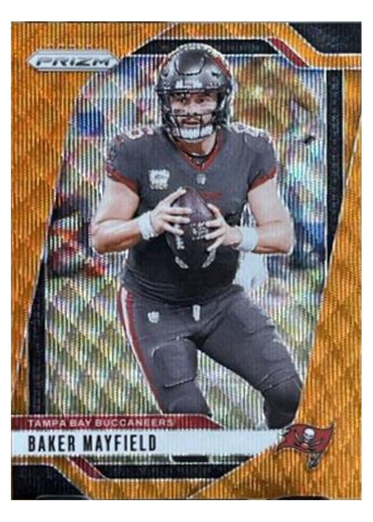 2024 Panini Prizm Base Set Baker Mayfield Orange Wave #268 card
