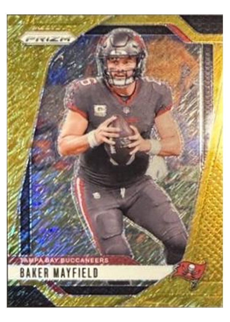 2024 Panini Prizm Base Set Baker Mayfield Gold Shimmer #268 card