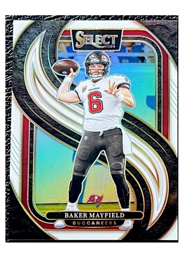 2024 Panini Select Base Set Baker Mayfield White Prizm #108 card