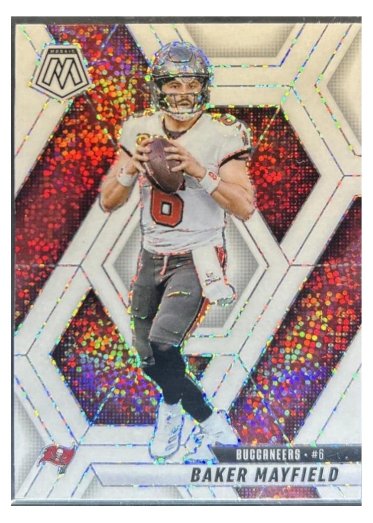 2025 Panini Mosaic Base Set Baker Mayfield White Sparkle #82 card