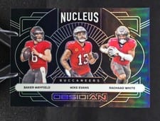 2024 Panini Obsidian Nucleus Baker Mayfield/Mike Evans/Rachaad White #21 card