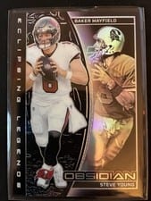 2024 Panini Obsidian Eclipsing Legends Baker Mayfield/Steve Young #7 card