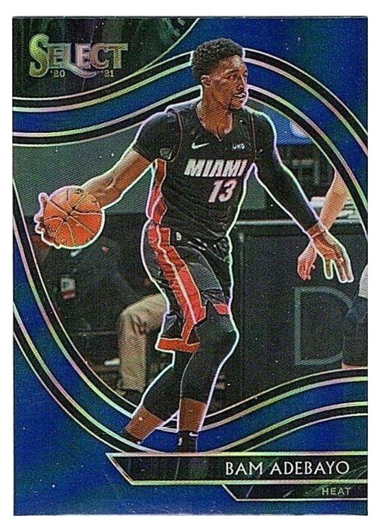 2020-21 Panini Select Base Set Bam Adebayo Blue Prizm #211 card