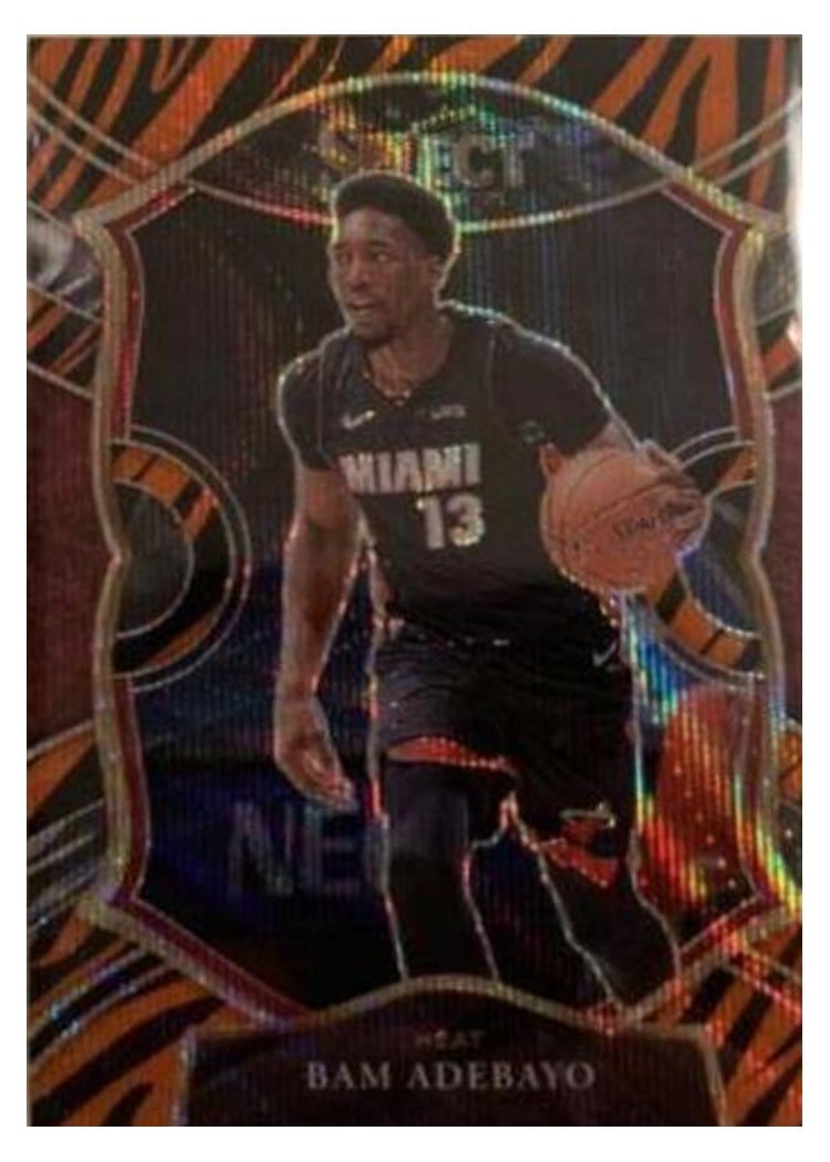 2020-21 Panini Select Base Set Bam Adebayo Tiger Prizm #8 card