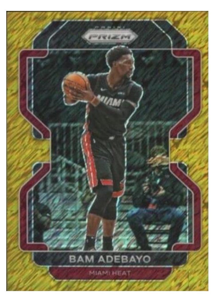 2021-22 Panini Prizm Base Set Bam Adebayo Gold Shimmer #228 card