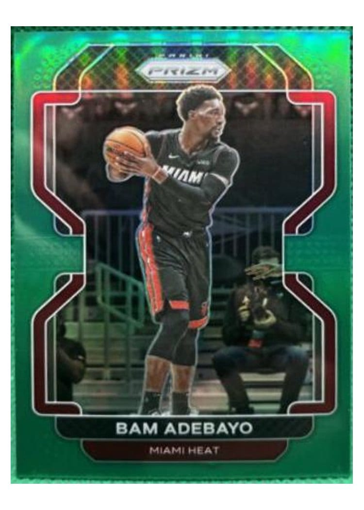 2021-22 Panini Prizm Base Set Bam Adebayo Green Prizm #228 card