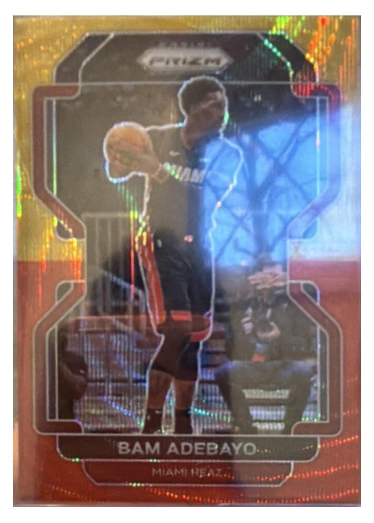 2021-22 Panini Prizm Base Set Bam Adebayo Red Gold Wave #228 card