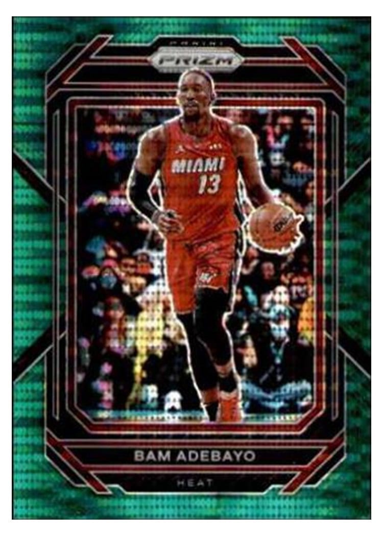 2022-23 Panini Prizm Base Set Bam Adebayo Green Pulsar Prizm #155 card