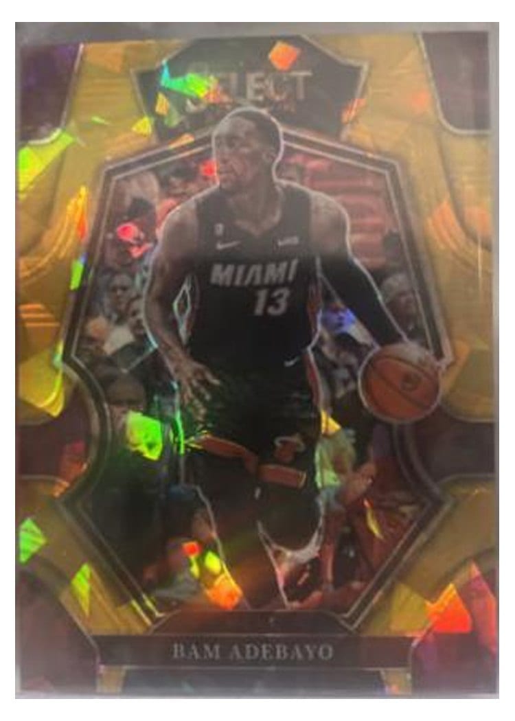 2022-23 Panini Select Base Set Bam Adebayo Gold Flash Prizm #157 card