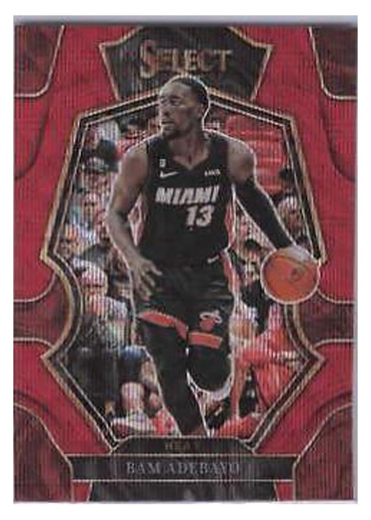 2022-23 Panini Select Base Set Bam Adebayo Red Wave Prizm #157 card