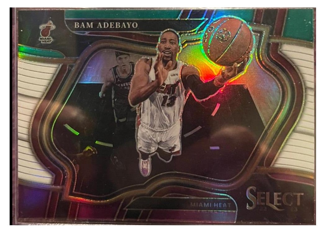 2022-23 Panini Select Base Set Bam Adebayo Green White Purple Prizm #257 card