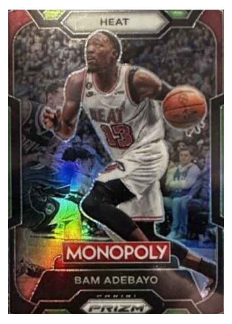 2023-24 Panini Prizm Monopoly Base Set Bam Adebayo Neon Green #47 card