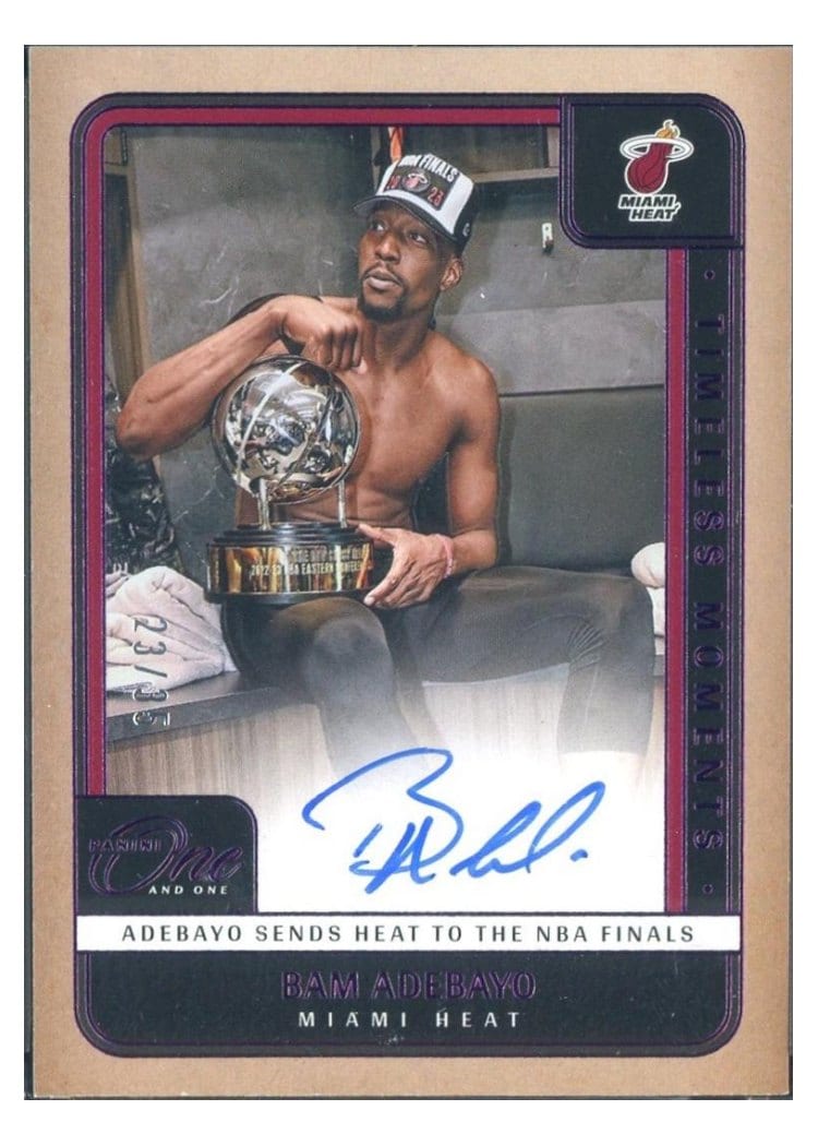 2024-25 Panini One and One Timeless Moments Autographs Set Bam Adebayo #30 card