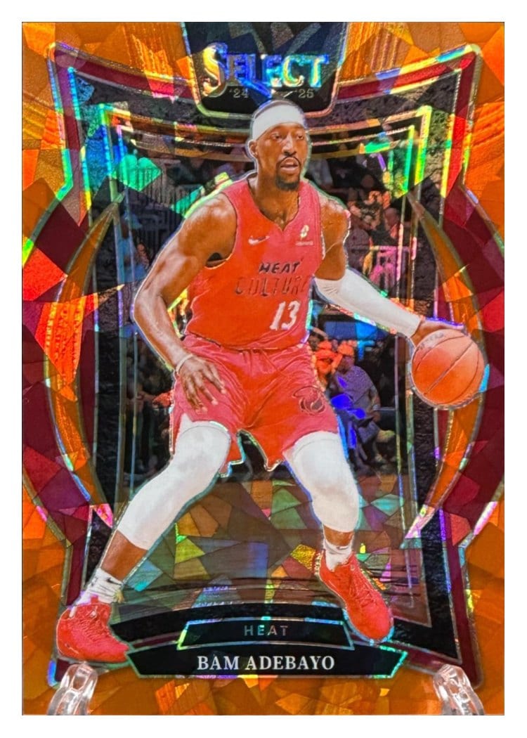 2024-25 Panini Select Base Set Bam Adebayo Orange Cracked Ice Prizm #15 card