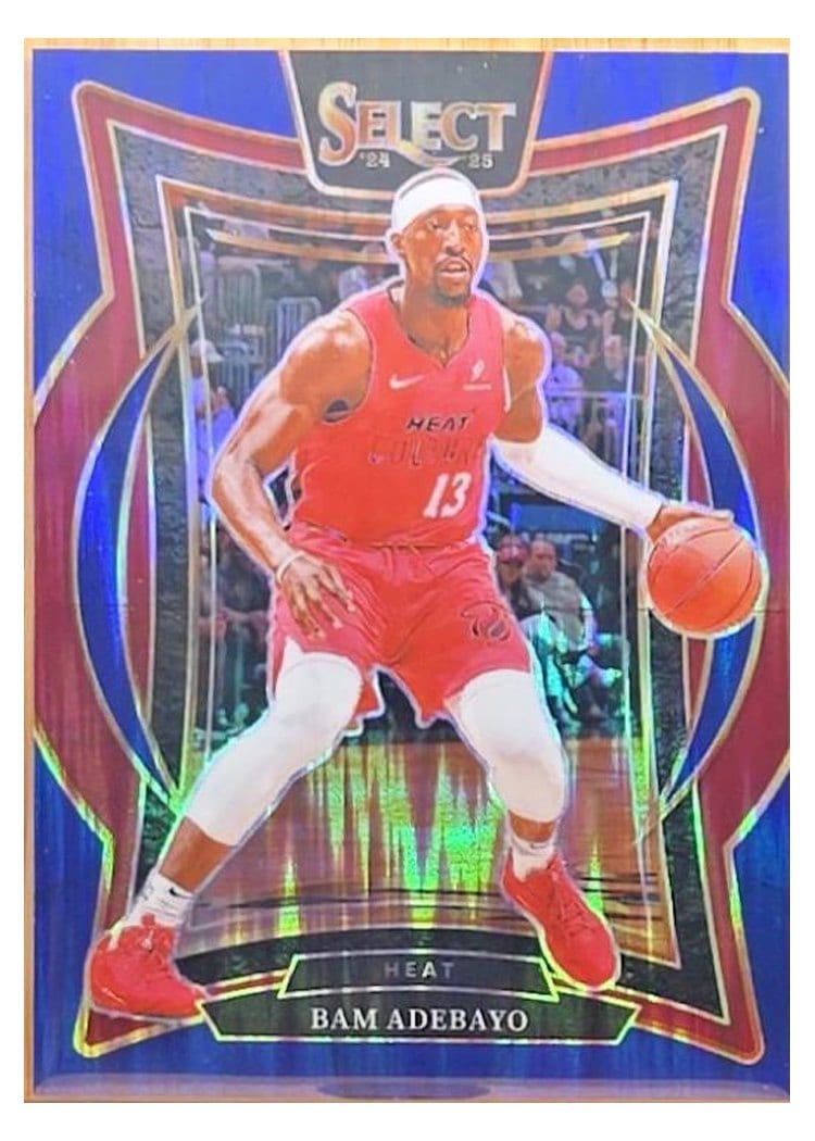 2024-25 Panini Select Base Set Bam Adebayo Blue Flash Prizm #15 card