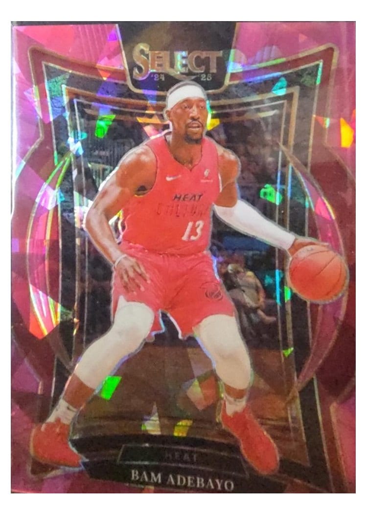 2024-25 Panini Select Base Set Bam Adebayo Pink Cracked Ice Prizm #15 card