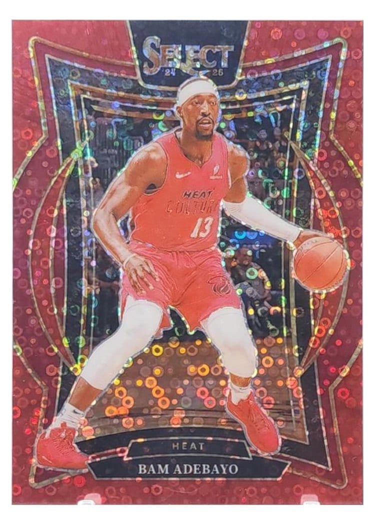 2024-25 Panini Select Base Set Bam Adebayo Red Disco Prizm #15 card