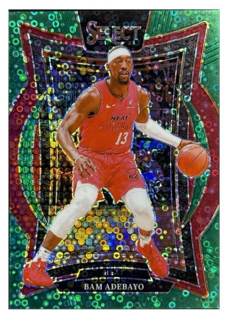 2024-25 Panini Select Base Set Bam Adebayo Green Disco Prizm #15 card