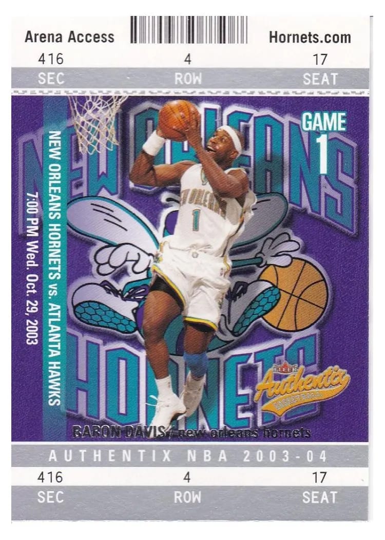 2003 Fleer Authentix Baron Davis #73 card