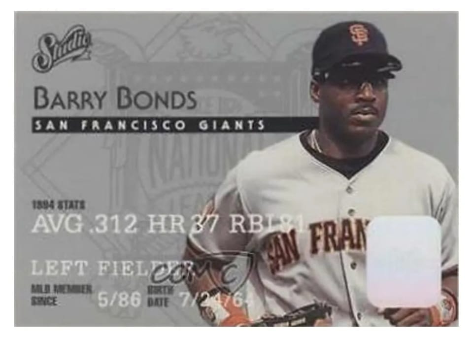 1995 Studio Barry Bonds #7 card