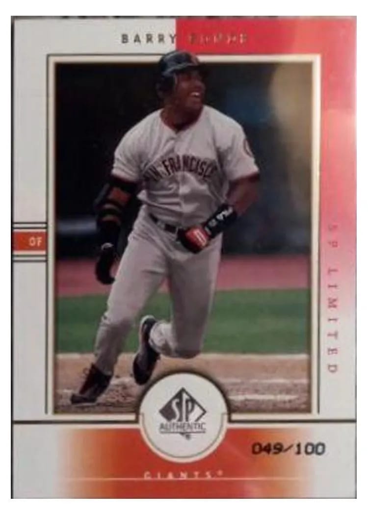 2000 SP Authentic Barry Bonds #65 card