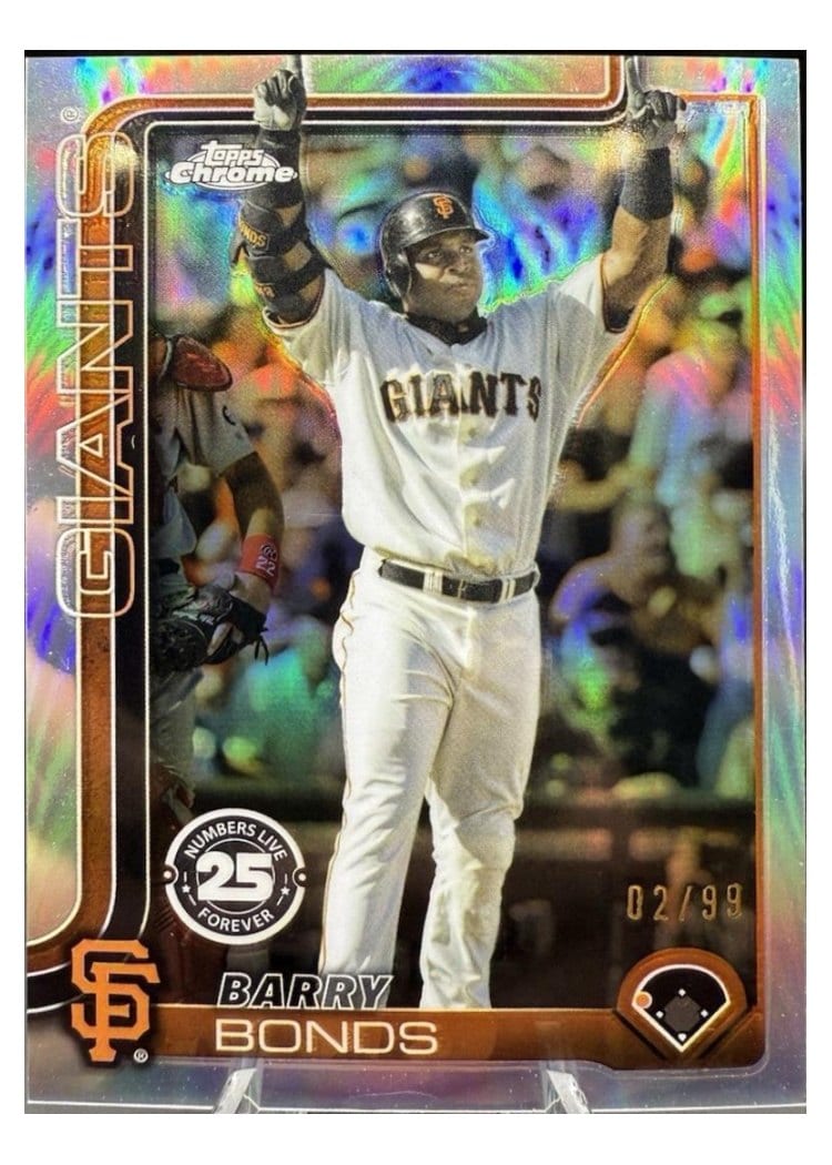 2025 Topps Chrome Numbers Live Forever Barry Bonds #NLF-1 card