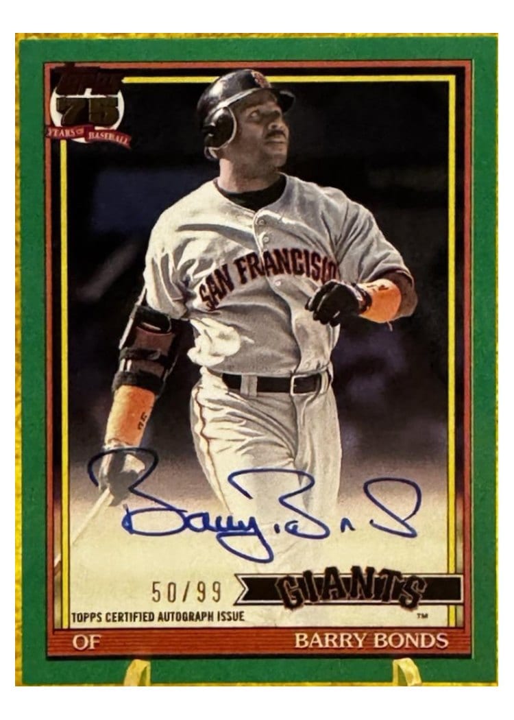 2026 Topps 1991 Topps Autographs Barry Bonds #91A-BON card
