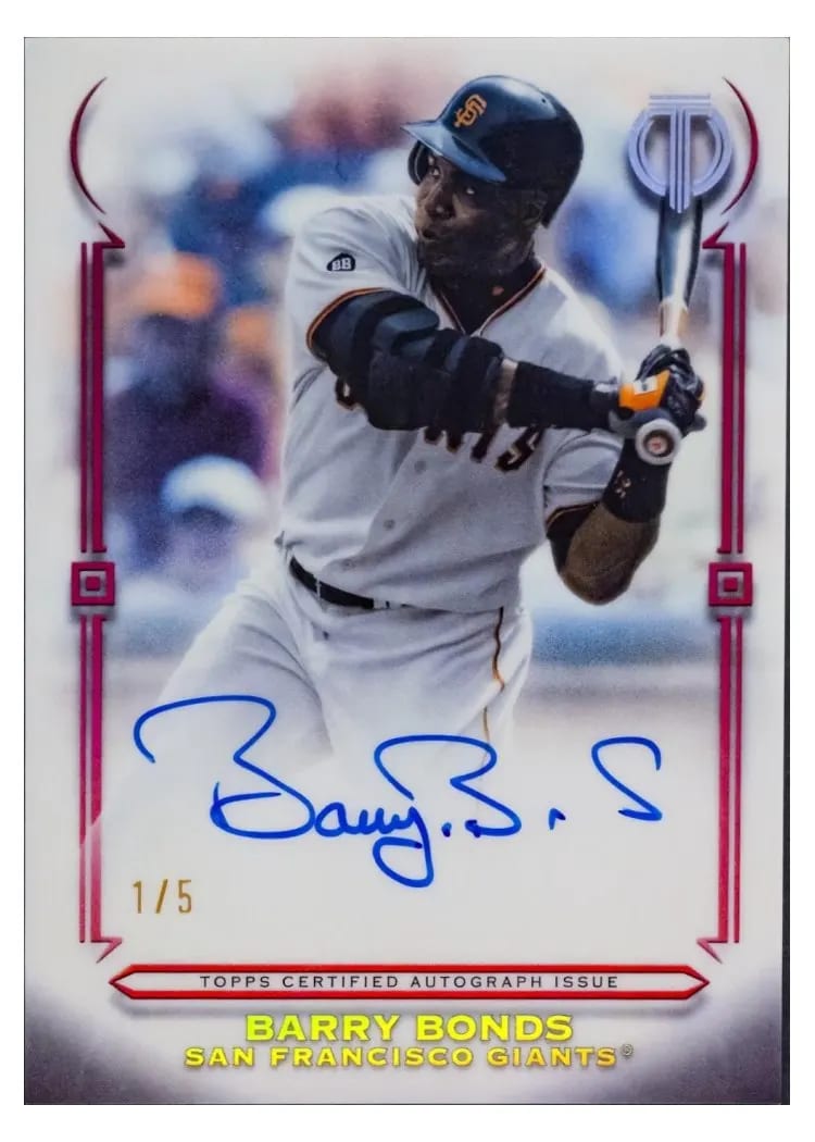 2026 Topps Tribute Career Achievement Award Autograph Barry Bonds #TCAA-BB2 card