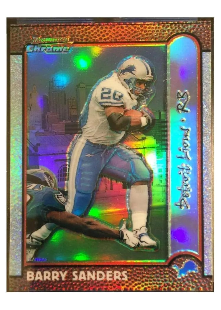 1999 Bowman Chrome Barry Sanders Interstate Refractor #149 card