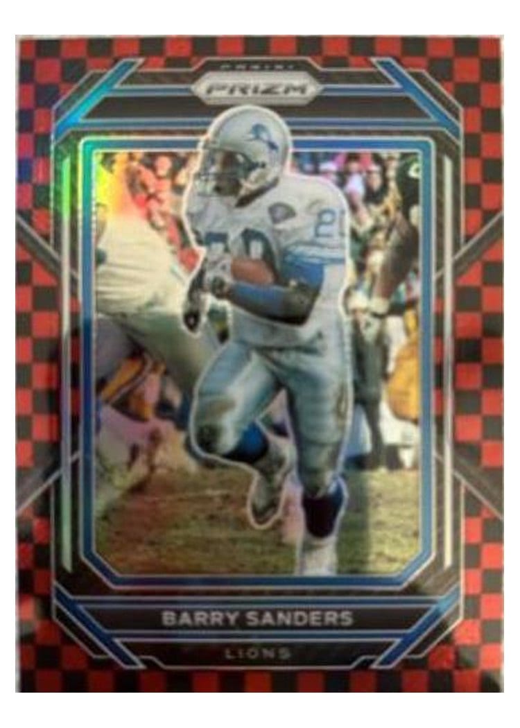 2022 Panini Prizm Base Set Barry Sanders Black Red Checker #102 card