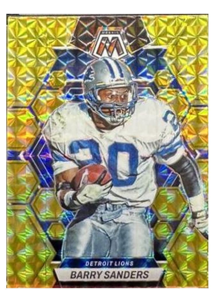 2023 Panini Mosaic Base Set Barry Sanders Reactive Yellow #190 card
